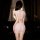 Woman wearing qingran womens deep v lingerie set with sheer mesh bodycon skirt, bow-tie, and cut-out details.
