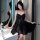 Qingran womens seductive lingerie set - busty-enhancing lace sleepwear dress with adjustable straps, showcased elegantly by a...