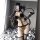 Woman in qingruohan catwoman role play costume set - seductive furry lingerie outfit with matching accessories, posing with a...