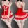 Red lace-trimmed maid costume lingerie set with bow details, designed for small bust women, perfect as tempting bedroom sleep...