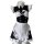 Black and white maid costume with ruffled apron, bow tie, and lace trim - qingruohan lingerie set for role play.