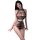 Woman modeling qingruohan sexy sheer mesh bodysuit with tear-away straps and thong bottom.