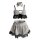 Plaid lingerie set with lace trim, featuring a bralette, skirt, and bow choker for playful role play.