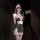 Woman wearing qingshe alluring nurse-style lingerie set – pure-yet-tempting, high-end seductive underwear for women.