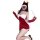 Sexy valentines day bunny girl costume set featuring a red velvet dress with white fur trim, heart-shaped face mask, and devi...