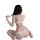 Woman wearing qingshe floral lace nursing bra, sheer push-up lingerie with underwire, back view showing elegant and tempting ...