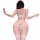 Woman wearing qingshe lace lingerie set with embroidered thong and push-up bra, elegant and alluring design.