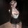 Qingshe lace jk style lingerie set featuring a seductive butterfly bow, pure yet alluring maid outfit with peekaboo bust desi...