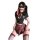 Qingshe seductive lingerie set featuring a black crop top with plaid accents, elegant lace mask, and a pleated skirt for an a...