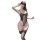 Woman wearing qingshe sensual lingerie set – sheer black bodysuit with stockings, blindfold, and insertable design for erotic...