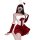 Qingshe sexy christmas bunny girl costume set - seductive holiday lingerie outfit, featuring a red velvet dress with white fu...