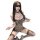 Woman wearing qingshe leopard print lace bodysuit with sheer panels, garter straps, and choker.