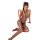 Woman wearing black mesh bodystocking with cat ears, featuring transparent design and removable crotch for sensual lingerie a...