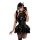 Elegant black lace sleepwear set featuring sheer fabric and ruffled design, perfect for intimate nightwear with a touch of se...