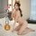 Elegant sensual giraffe-themed sleepwear set for women, featuring 3-piece design with large cups, perfect luxury loungewear.