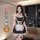 Elegant sensual sleepwear set featuring a maid outfit design, perfect for luxury bedroom wear with flirty charm.