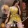 Woman modeling qqny pure allure floral print nightdress with sheer fabric and adjustable straps in a bathroom setting.