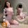 Model wearing qqny pure allure sleepwear set – elegant lace lingerie with front clasp, shown in lavender, plus size up to 200...