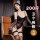 Elegant sensual black sleepwear set with sheer stockings and garter belts, perfect for luxury bedroom wear.