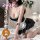 Elegant sensual sleepwear set featuring a black dress with lace details, perfect for luxury bedroom wear.