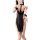 Elegant black sheer sleepwear set with handcuff-style wrist cuffs, perfect for luxurious intimate nightwear.