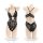 Black lace lingerie set with intricate floral patterns, featuring a seductive design for elegant nightwear.
