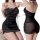 Elegant black qqny pure allure sleepwear set with lace detailing and side ties, showcasing front and back views of the luxuri...