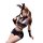 Woman in qqny pure allure sleepwear set with bunny ears, elegant sensual lingerie for women, luxury bedroom loungewear.