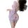 Sheer purple butterfly print qqny pure allure sleepwear set with open back and matching thong, elegant sensual lingerie.