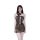 Woman modeling qqny pure allure sleepwear set with leopard print, lace-up front, and elegant neck tie.