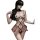 Woman wearing qqny pure allure sleepwear set – elegant black lace lingerie with sheer skirt and eye mask, luxury intimate nig...