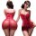 Elegant red sleepwear set featuring sheer fabric with ruched design, perfect for intimate nightwear.