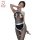 Elegant sensual black fishnet sleepwear set with lace details, perfect for luxury bedroom wear.