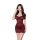 Elegant sensual red dress with plunging neckline, perfect for luxury bedroom wear.