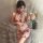 Woman in qqny pure allure sleepwear set – luxe sensual lingerie for women, soft satin bedroom outfit with floral embroidery a...