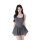 Gray qqny pure allure sleepwear set featuring a soft satin chemise with matching flared shorts, perfect for luxury nightwear.