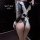 Sexy maid costume lingerie set with open-cup & crotchless design, featuring black bodysuit and white apron for women.