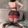 Seductive lace corset dress with underwire, featuring sheer mesh and vibrant red accents, perfect for office uniforms.