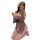 Woman in pink qqny seductive modest lingerie set – busty-flattering sleep dress for couples, playful & elegant nightwear, pos...