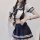 Woman wearing qqny sexy lingerie set - pure & tempting soft girl jk uniform short skirt outfit, no-remove design, with braide...