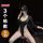 Woman wearing qqny womens lingerie set - pure allure sleepwear, a sensual black bodysuit with mask and chain accessory.