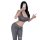 Woman wearing qqny womens lingerie set - pure allure sleepwear, showcasing sensual gray bra and matching leggings with elegan...