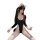Woman wearing qqny womens lingerie set - pure allure sleepwear, featuring a black bodysuit with cat ears, exuding sensuality ...