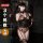 Woman wearing qqny womens sensual lace sleepwear set with leopard print, lace details, and matching accessories in a stylish ...