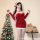 Sexy christmas outfit featuring a red dress with santa hat, perfect for new years eve party and role play.