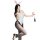 Sexy rabbit-themed costume set featuring a white bodysuit, black stockings, bunny ears headband, and playful accessories perf...