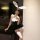 A woman poses with a rabbit headband, wearing a black lace-trimmed mini dress from the rabbit girl lingerie set. perfect for ...