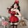 Sexy maid costume set featuring red dress with lace details, stockings, and headband, perfect for roleplay or sleepwear.