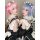 Two cosplayers dressed as ram and rem from re:zero, wearing maid outfits in lolita style. ， 。