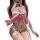 Ranxiyu bunny costume set - open-crotch sexy lingerie bodysuit with sheer chest detail, seductive outfit for adults